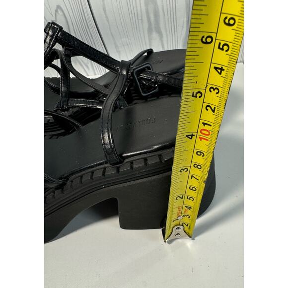 NEW Forever 21 Caged Block Platform Black Summer Sandal Size 7.5 - Picture 7 of 8